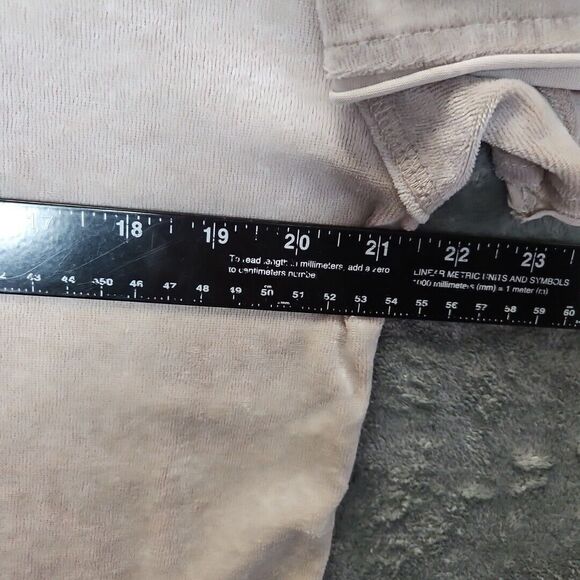 Green Tea Women's Top Med Beige Soft Velour short sleeve - Picture 7 of 11